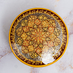 【超高精細・一点もの】カシミールのペーパーマッシュ 無窮唐草 円形小物入れ 約1cm x 約11cm - サブ2