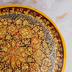 【超高精細・一点もの】カシミールのペーパーマッシュ 無窮唐草 円形小物入れ 約1cm x 約11cm - サブ4