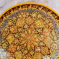 【超高精細・一点もの】カシミールのペーパーマッシュ 無窮唐草 円形小物入れ 約1cm x 約11cm - サブ5