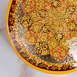 【超高精細・一点もの】カシミールのペーパーマッシュ 無窮唐草 円形小物入れ 約11cm x 約11cm - サブ3