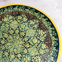 【超高精細・一点もの】カシミールのペーパーマッシュ 無窮唐草 円形小物入れ 約11cm x 約11cm - サブ4