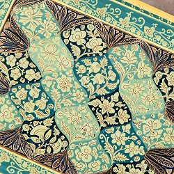 【超高精細・一点もの】カシミールのペーパーマッシュ 格子花柄 長方形小物入れ 約11.5cm x 約9cm - サブ4