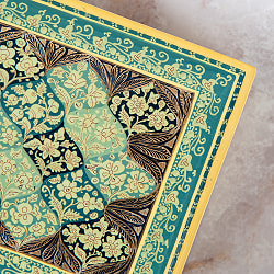 【超高精細・一点もの】カシミールのペーパーマッシュ 格子花柄 長方形小物入れ 約11.5cm x 約9cm - サブ5