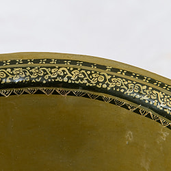 【超高精細・一点もの】カシミールのペーパーマッシュ 格子花柄 椀型小物入れ 約11.5cm x 約11.5cm - サブ4