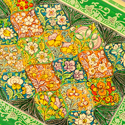 【超高精細・一点もの】カシミールのペーパーマッシュ 格子花柄 長方形小物入れ 約11cm x 約8.5cm - サブ4