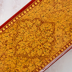 【超高精細・一点もの】カシミールのペーパーマッシュ 赤金 ペンケース・小物入れ 約22.5cm x 約7.2cm - サブ3