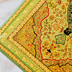 【超高精細・一点もの】カシミールのペーパーマッシュ 永久の園 長方形小物入れ 約22.5cm x 約14.8cm - サブ4