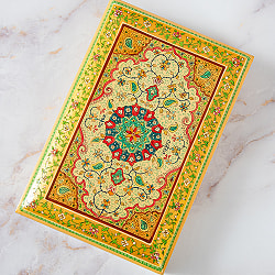 【超高精細・一点もの】カシミールのペーパーマッシュ 永久の園 長方形小物入れ 約22.5cm x 約15cm - サブ2