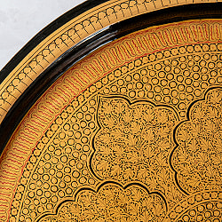 【超高精細・一点もの】カシミールのペーパーマッシュ 円形壁掛け 約25.2cm x 約25.2cm - サブ3