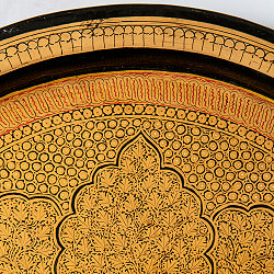 【超高精細・一点もの】カシミールのペーパーマッシュ 円形壁掛け 約25.2cm x 約25.2cm - サブ4