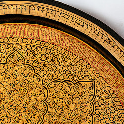 【超高精細・一点もの】カシミールのペーパーマッシュ 円形壁掛け 約25.2cm x 約25.2cm - サブ5