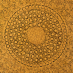 【超高精細・一点もの】カシミールのペーパーマッシュ 円形壁掛け 約25.5cm x 約25.5cm - サブ3