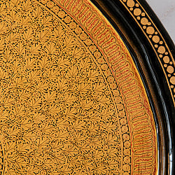 【超高精細・一点もの】カシミールのペーパーマッシュ 円形壁掛け 約25.5cm x 約25.5cm - サブ5