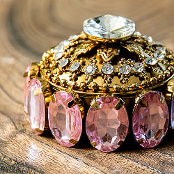 ジュエル装飾 インドの小物入れ風インテリアボックス 直径5cm程度 - サブ3