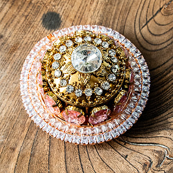 ジュエル装飾 インドの小物入れ風インテリアボックス 直径7.5cm程度 - サブ3