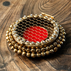 グングルとジュエル装飾のマハラニケース ティッカケース 直径8cm程度 - サブ2