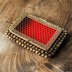 グングルとワイヤーアートのマハラニケース カードホルダー 約13.5x 9.5cm