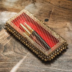 グングルとワイヤーアートのマハラニケース ペンケース 約20.5x10cm