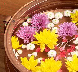 ネパールの銅の水盆 カッパー  フットバス 直径30cm程度 - サブ2