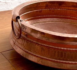 ネパールの銅の水盆 カッパー  フットバス 直径30cm程度 - サブ5