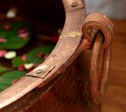 ネパールのアンティーク カッパー 水盆 フットバス 直径47cm程度 - サブ4