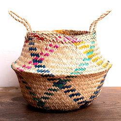 シルエットを変えられる ストロー素材の2WAYバスケット - サブ2