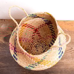 シルエットを変えられる ストロー素材の2WAYバスケット - サブ3