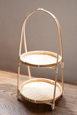 天然素材が優しい　バンブープレートスタンド 【2段】 - サブ5