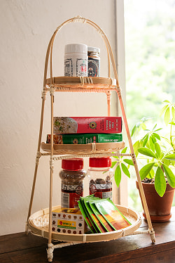 天然素材が優しい　バンブープレートスタンド 【3段】 - サブ3