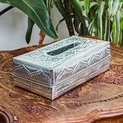 バリのアルミ細工 ティッシュ ボックス カバー - サブ2