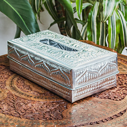 バリのアルミ細工 ティッシュ ボックス カバー - サブ4