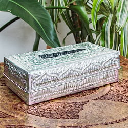 バリのアルミ細工 ティッシュ ボックス カバー - サブ5