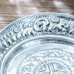 バリのアルミ細工 ラウンドトレイ お盆 20cm - サブ3