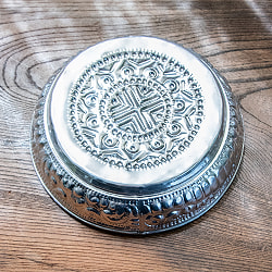 バリのアルミ細工 ラウンドトレイ お盆 20cm - サブ5