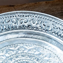 バリのアルミ細工 ラウンドトレイ お盆 30cm - サブ3