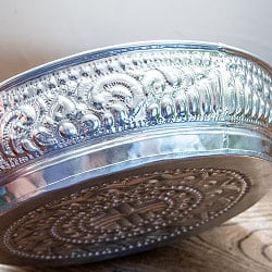 バリのアルミ細工 ラウンドトレイ お盆 30cm - サブ4