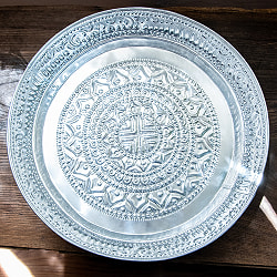 バリのアルミ細工 ラウンドトレイ お盆 40.5cm - サブ2