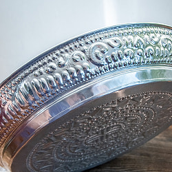 バリのアルミ細工 ラウンドトレイ お盆 40.5cm - サブ5