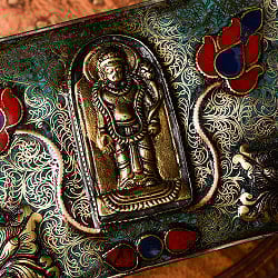 【高精細】無限唐草 チベタン ジュエル ボックス ヴィシュヌ 15.5 x 10.5cm - サブ3