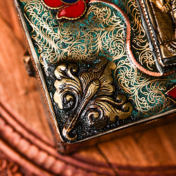 【高精細】無限唐草 チベタン ジュエル ボックス ヴィシュヌ 15.5 x 10.5cm - サブ5