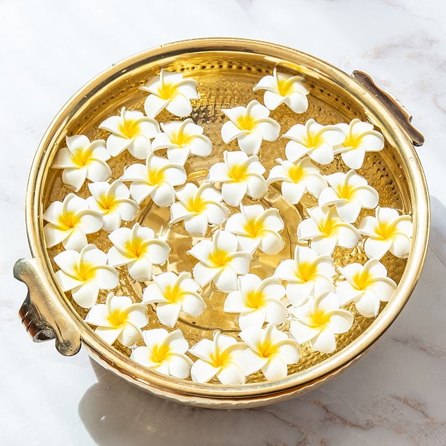 ウルリ（urli／uruli） 南インド伝統のアーユルヴェーダ調合器具 水盆 直径：41.5cm 2 - 色々なお花で美しく飾れますね