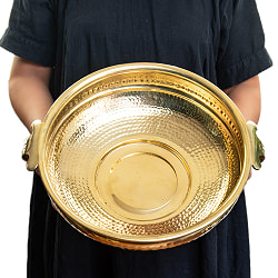 ウルリ（urli／uruli） 南インド伝統のアーユルヴェーダ調合器具 水盆 直径：36cm - サブ4