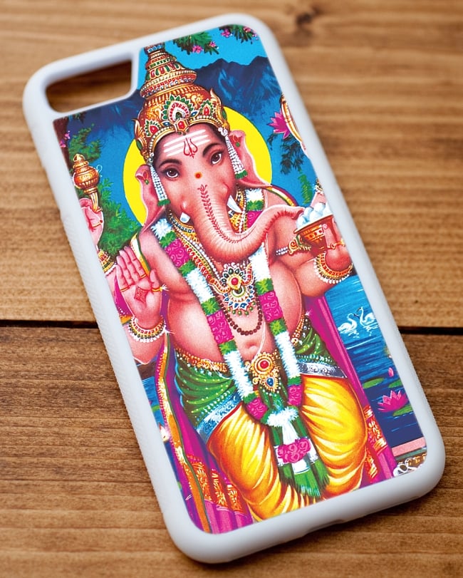 ガネーシャ【ティラキタオリジナルiPhone7/7s/8ケース】 3 - 白のTPUケースではこのような感じになります。