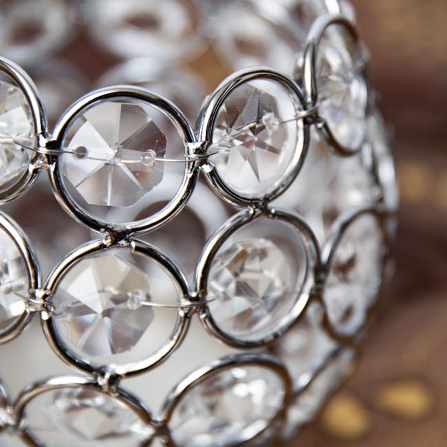 【3個セット】クリスタルガラスのアラビアンキャンドルホルダー - シルバー【7.5cm×8.5cm】 6 - 拡大して見てみました。