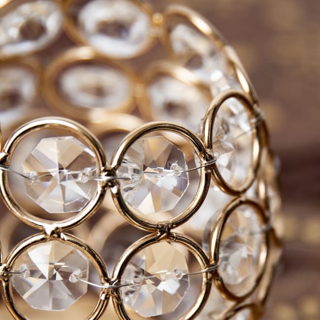 【3個セット】クリスタルガラスのアラビアンキャンドルホルダー - ゴールド【7.5cm×8.5cm】 6 - 拡大して見てみました。