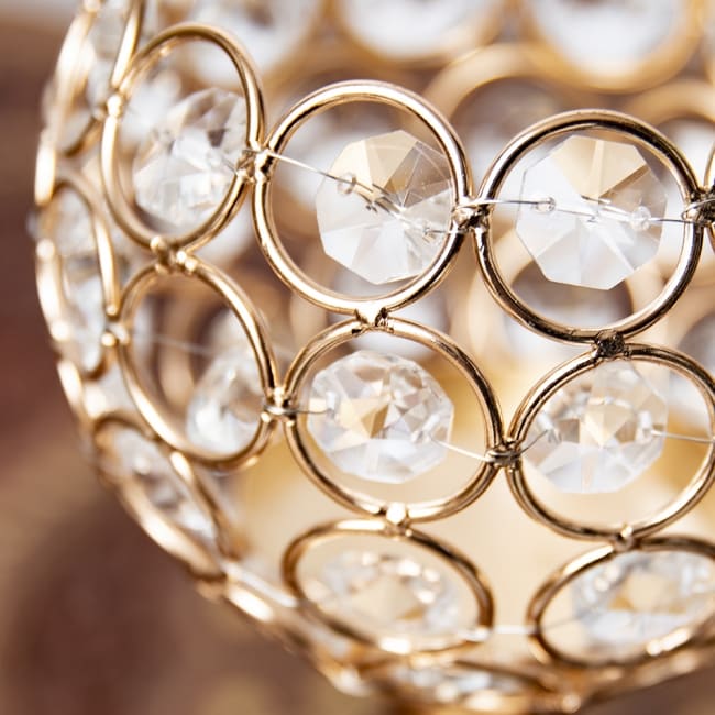 【3個セット】クリスタルガラスのアラビアンキャンドルホルダー - ゴールド【20cm×11cm】 5 - 拡大して見てみました。