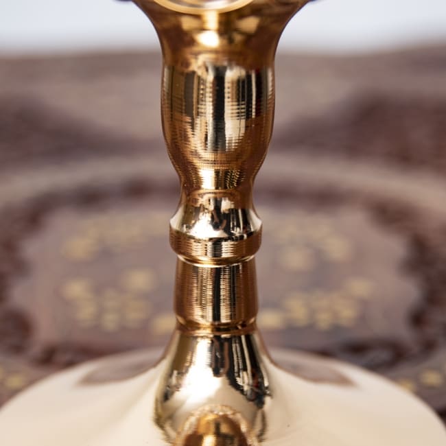 【3個セット】クリスタルガラスのアラビアンキャンドルホルダー - ゴールド【20cm×11cm】 6 - 拡大して見てみました。