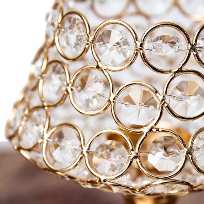 【3個セット】クリスタルガラスのアラビアンキャンドルホルダー - ゴールド【20.5cm×14cm】 5 - 拡大して見てみました。