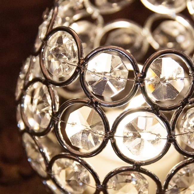 【6個セット】クリスタルガラスのアラビアンキャンドルホルダー - シルバー【7.5cm×8.5cm】 3 - １つ１つワイヤーで編み込まれています。