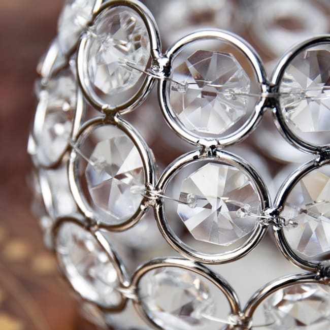 【6個セット】クリスタルガラスのアラビアンキャンドルホルダー - シルバー【7.5cm×8.5cm】 5 - 拡大して見てみました。